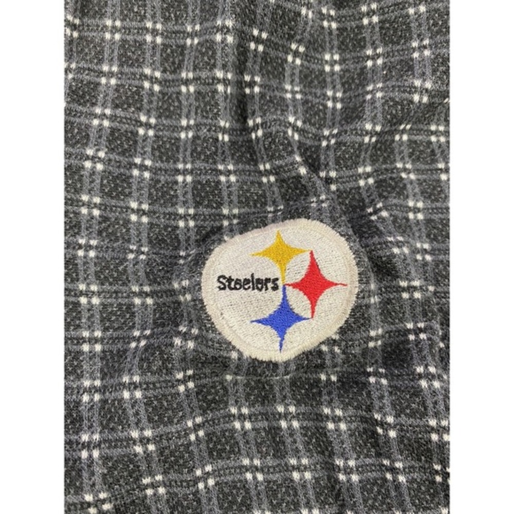Vintage Antigua Pittsburgh Steelers Medium Black Checkered‎ Polo - Picture 2 of 5